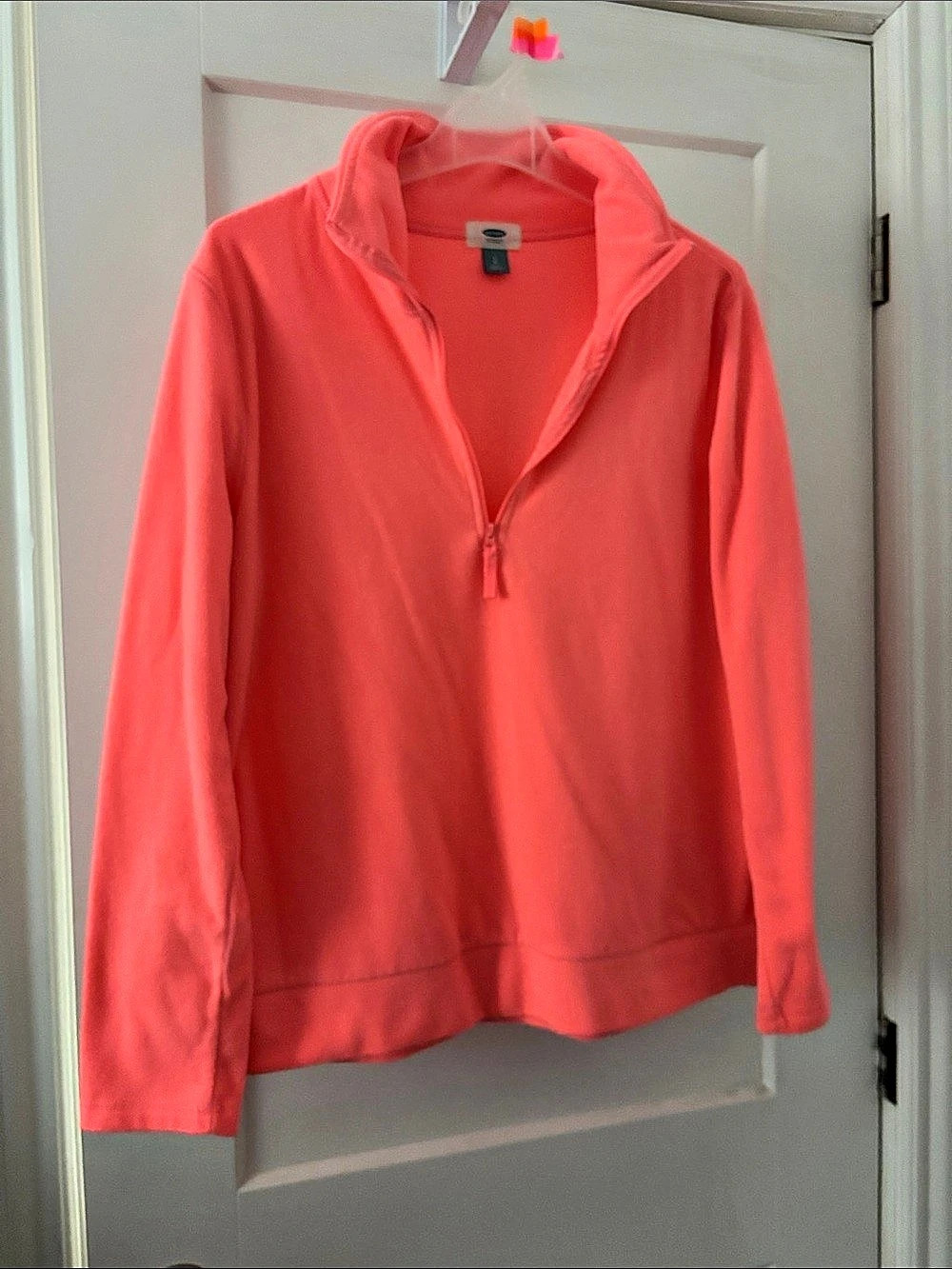Old Navy Quarter-Zip Fleece Pullover neon pink Large Like New